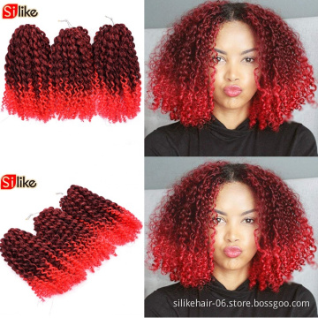 Wholesale3 Freetress  Ombre Curly Crochet Extension Synthetic Kinky Twist Hair Malibob Marley Braiding Hair bob dread braids
